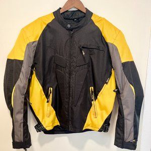 Xelement Yellow and Black Padded Motorcycle Jacket Mens XL